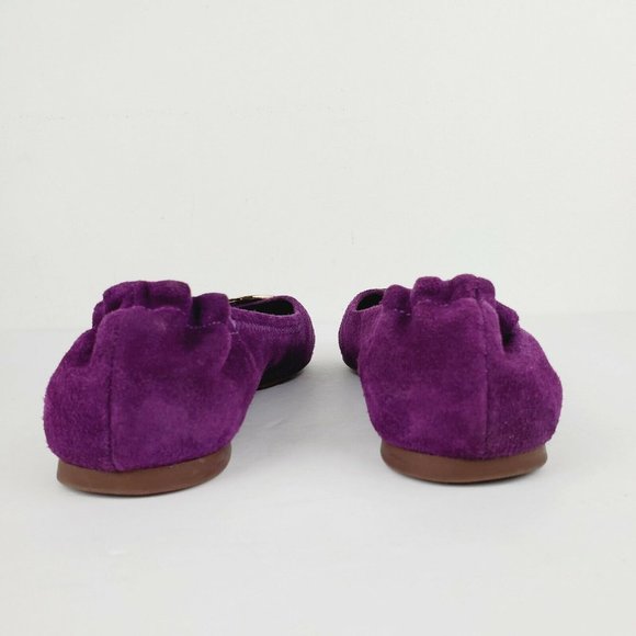 Tory Burch Women's Reva Slip On Ballet Flats Gold Logo Sz 7.5M NICE! - Picture 8 of 11